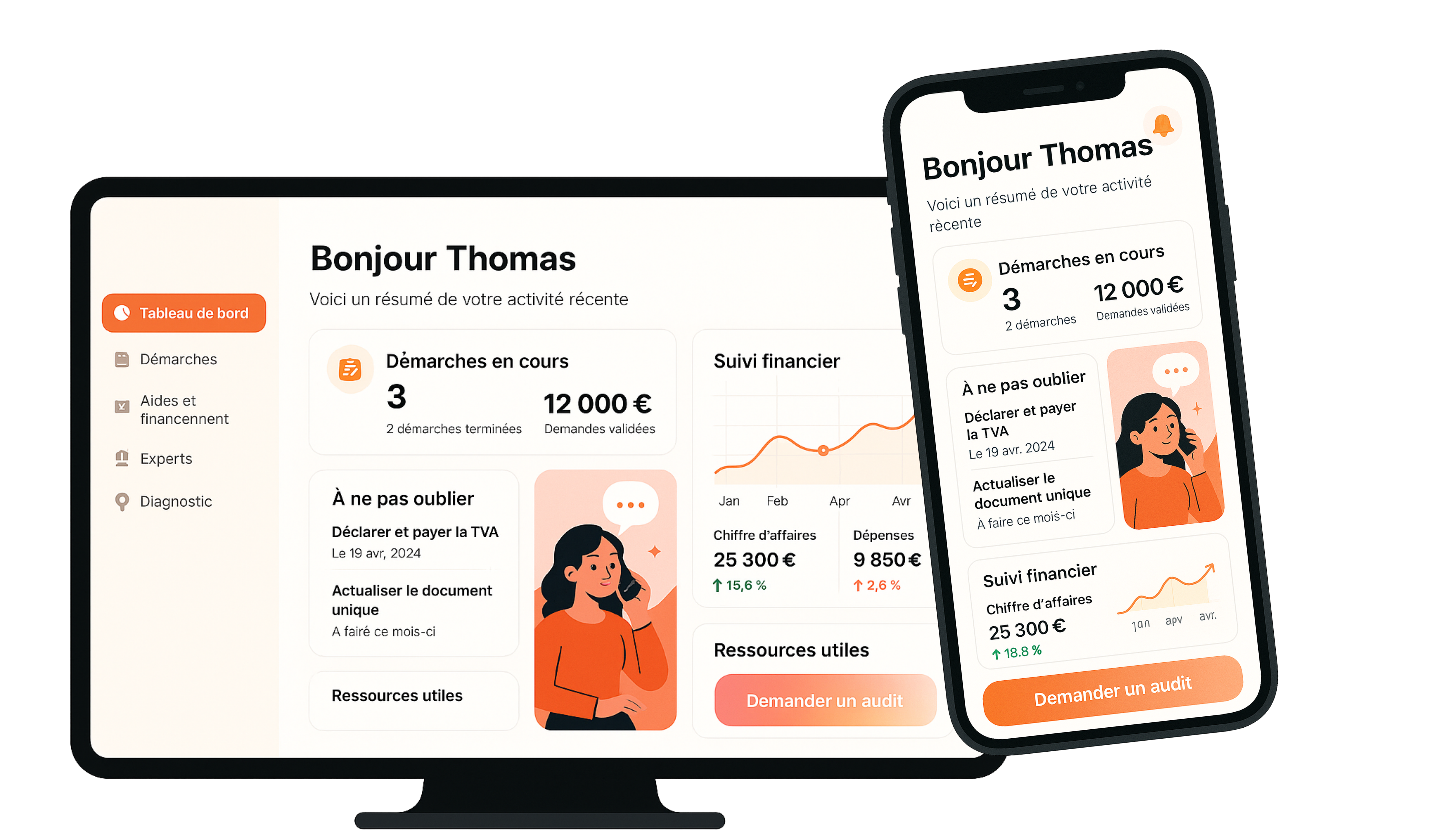 Interface Clair'O sur ordinateur et mobile